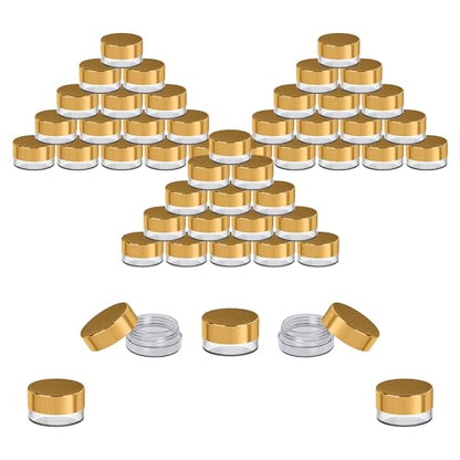 Sample Containers, Sample Jars, Cosmetic, Empty, Small, 3 Gram, 50 PK Gold - color: Gold, size: 50 Pack