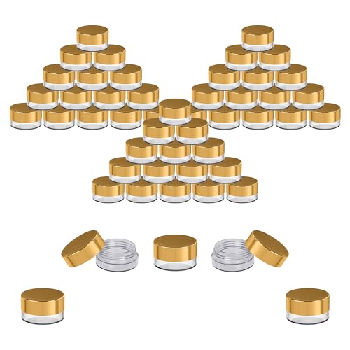 Sample Containers, Sample Jars, Cosmetic, Empty, Small, 3 Gram, 50 PK Gold - color: Gold, size: 50 Pack