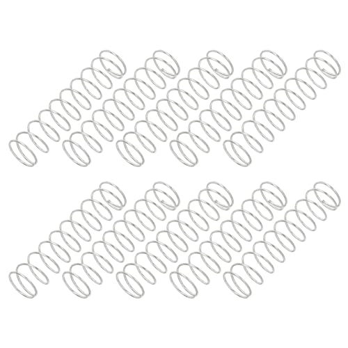 PATIKIL Compression Spring, 0.8mm Wire Dia x 12mm OD x 50mm L, 10 Pcs 304 Stainless Steel Mechanical Extension Small Springs Pen Springs Assortment Kit for Shop and Home Repairs - size: 0.8x12x50mm