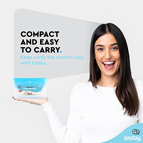Enday Index Card Box Blue 3x5 Index Card Holder, Index Card Organizer, Flash Card Holder, Holds 250 Cards. - color: BLUE, size: 1 PACK