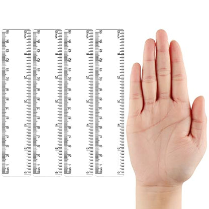 32 Pcs 6 Inch Small Rulers Bulk Plastic Mini Ruler for Kid Classroom School - color: Clear