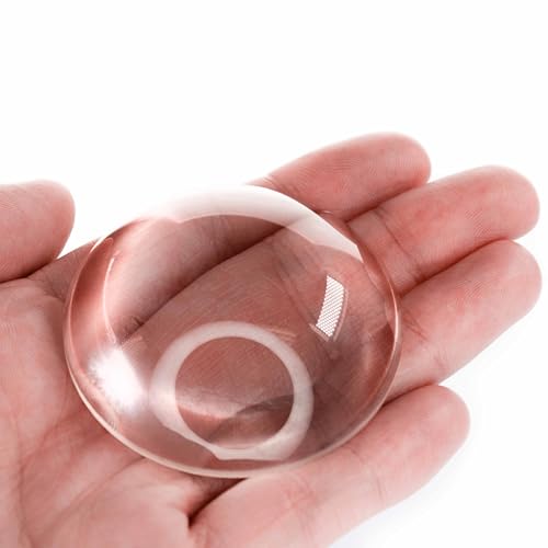 Eisco – Glass Plano-Convex Optical Lens, 50mm Diameter x 50mm Focal Length Lens for Light Refraction and Physics Experiments