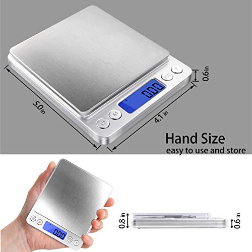 Fuzion Digital Gram Scale .01 Gram Accuracy, 500g Small Jewelry Scale - color: Silver