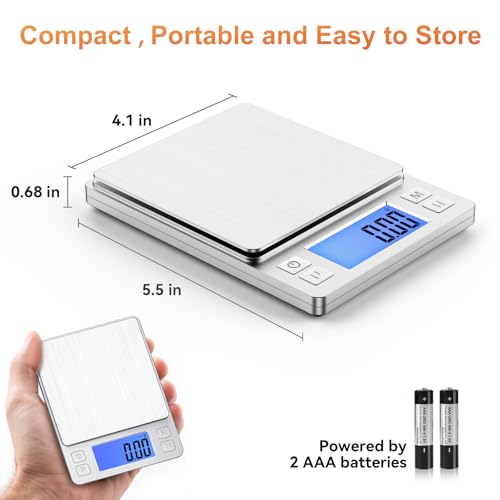 BOMATA 0.01g Small Digital Gram Scale, Upgraded 1kg Jewelry Scale - size: 0.01g/1kg Silver (Battery)