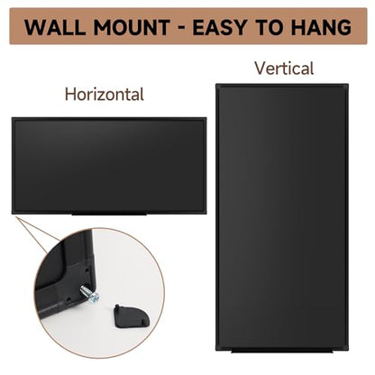 SELEAD Magnetic Chalkboard Double-Sided 48 x 24 Inch, Black Aluminum Frame - size: 48"W x 24"H (double-sided)