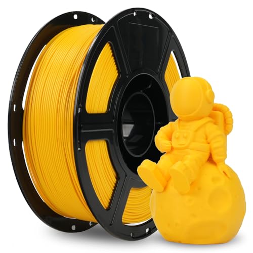 FLASHFORGE PLA Filament 1.75mm +/- 0.02mm, Matte Yellow 3D Printer Filament 1kg (2.2lbs) Spool, Excellent Printing Performance, Easy to Use for Most FDM 3D Printers - color: Matte Yellow