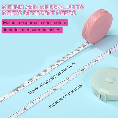 3-Pack Tape Measure Set for Body & Fabric, 60-Inch Soft Fashion Retractable Rulers, Dual-Scale Measurements for Sewing, Tailoring, and Crafts