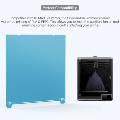 BIQU CryoGrip Pro Frostbite Build Plate for K1 Max, Ender-3 V3 Plus - color: Frostbite-Blue, size: 310*315MM, style: Frostbite