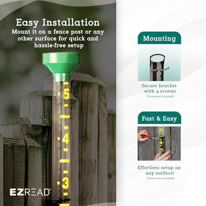 Headwind EZRead 26” Giant Professional Outdoor rain Gauge, USA Made Heavy Duty All Weather Freeze Proof mountable with Float, Hunter Green (820-0019) - color: Hunter Green, size: 26-Inch
