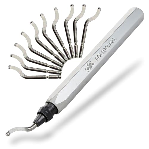 AFA Tooling Deburring Tool, 11 M2 HSS Blades, CNC Anodized Aluminum Handle - style: 11 BS1010 Blades