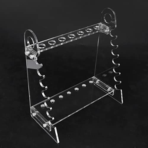 Pipette Rack Stand, Multiple Organic Glass Holder for Experiment, Trapezoid Design with 1.5cm Hole Diameter