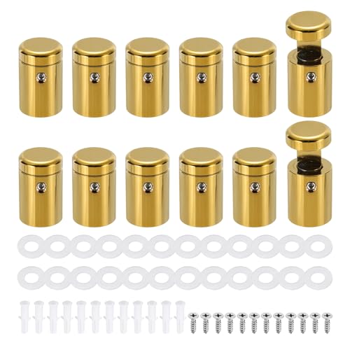 MECCANIXITY 12pcs Side Clamp Standoffs, 3/4" x 1" Gold Aluminum - color: Gold, size: 3/4" x 1"