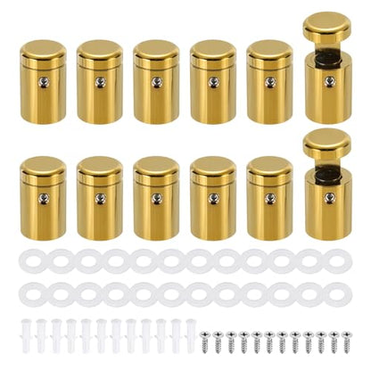 MECCANIXITY 12pcs Side Clamp Standoffs, 3/4" x 1" Gold Aluminum - color: Gold, size: 3/4" x 1"