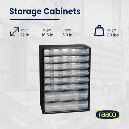 Raaco Steel Storage Cabinet, Standard 34-Drawer (C9-34) - Nuts & Bolts - size: Standard-34D