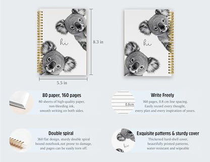 Koala Notebook, Cute Animal Notebook Journal, Koala Gifts - color: Koala, style: White