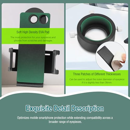 Astromania Smartphone Adapter with T2 Thread and Eyepiece Adapter 36-42mm - size: Iphone and Eyepiece Adapter 36 - 42mm