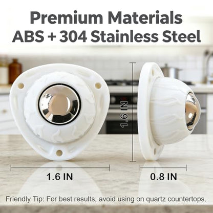Heavy Duty Self Adhesive Furniture Casters 4 Pack Stick-On Swivel Wheels - color: White-4