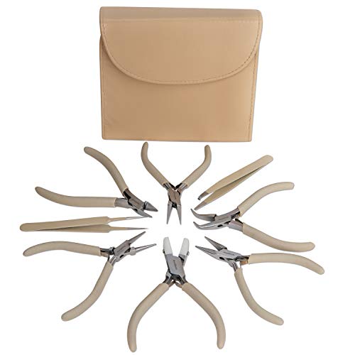 The Beadsmith Fashion Color Pliers, Jewelry Making Supply Set of 8 - color: Desert Beige