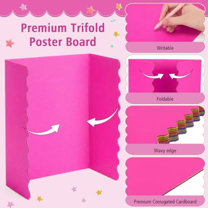 Mooliwe 10 Pack Scalloped Trifold Poster Board, 21" x 14", Rainbow - color: Rainbow, size: 21" X 14"