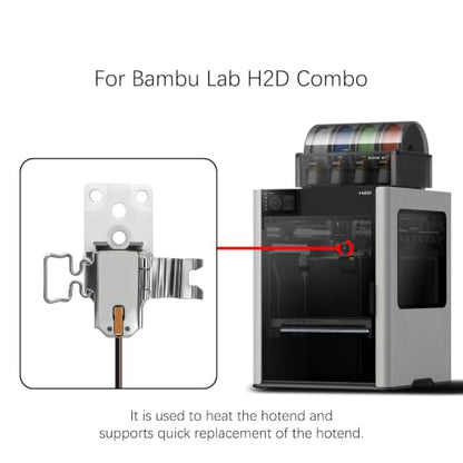 Bamboo H2D Right Hotend Heating Assembly for Bambu Lab H2D & H2D Laser 3D Printers, Quick Hotend Replacement, Metal & Ceramic Construction - color: H2D Right Hotend Assembly