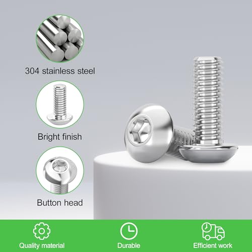 100Pcs M4x10mm Stainless Steel Flat Head Socket Cap Screws, Full Thread Allen Drive Countersunk Bolts, Bright Finish, Ideal for DIY & Home Repair - size: M4x10mm-100Pcs