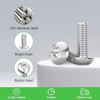 100Pcs M4x10mm Stainless Steel Flat Head Socket Cap Screws, Full Thread Allen Drive Countersunk Bolts, Bright Finish, Ideal for DIY & Home Repair - size: M4x10mm-100Pcs