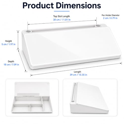 Glass Desktop Whiteboard,Dry Erase Board Buddy Keyboard Stand - color: White