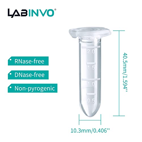 2ml Sterile Microcentrifuge Tubes with Safe-Lock Cap, Pack of 500, Max.RCF15000×G Round Bottom Centrifuge Tubes, PP Material, Molded Graduation 10.3x40.5mm, IN-MT20A - style: 2mL, 500PCS,Sterile