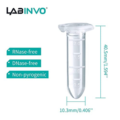 2ml Sterile Microcentrifuge Tubes with Safe-Lock Cap, Pack of 500, Max.RCF15000×G Round Bottom Centrifuge Tubes, PP Material, Molded Graduation 10.3x40.5mm, IN-MT20A - style: 2mL, 500PCS,Sterile