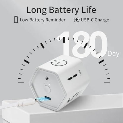 LUCKY TIME Flip Productivity Timer, 1, 5, 10, 30, 60 Min, Desk Cube Timer - color: White Hexagon