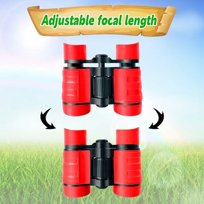 Binoculars for Kids, Kids Binoculars for 3-12 Boys Girls, Outdoor Toys - color: Red