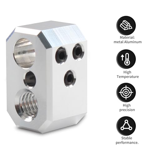 FYSETC 3D Printer Accessories - Prusa i3 MK4 Nextruder Heaterblock - Aluminium Block for the Hotend: High Temperature Heating Block Clone for MK4 MK3.9 XL Project Replacement Stock Extruder Part