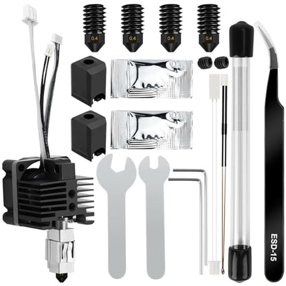 Hotend Kit for Bambu Lab X1/X1C/X1 Carbon 3D Printer, Full Assembly High Speed Printing X1C Hot End with Fan, Hardened Steel Nozzle 0.4mm Replacement Cleaning Kit Hotend for Bambu Lab X1/X1C/X1 Carbon - size: X1C Hotend Kit2