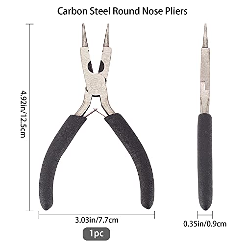 SUNNYCLUE 4.9 Inch Round Nose Pliers Wire Cutter 4-in-1 Mini Precision Pliers Wire Bending Side Cutter Tools for DIY Jewelry Making, Black - color: Black 4.9 Inch With Cutter