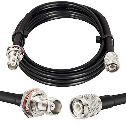 MOOKEERF RG58 TNC Cable 6FT,Low Loss TNC Male to Female Bulkhead Mount Coax Jumper Cable 50 ohm for Radio Scanner,CB Radio,Wi-Fi Radios,GPS Antenna,RF Device,Broadcast - size: 6FT