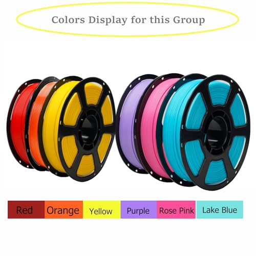 PLA Plus 1.75mm 6KG Bundles PLA Pro 3D Printer Filament - color: Pla-(1kg*6 Plus Red+orange+yellow+purple+rosepink+lakeblue)