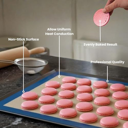 Extra-Thick Silicone Baking Mat – Two-Sided Pastry Sheet for Cookies, Macarons & Elciar, Food Grade, BPA Free, Reusable, Non-Stick, 11.8 x 15.7 Inch