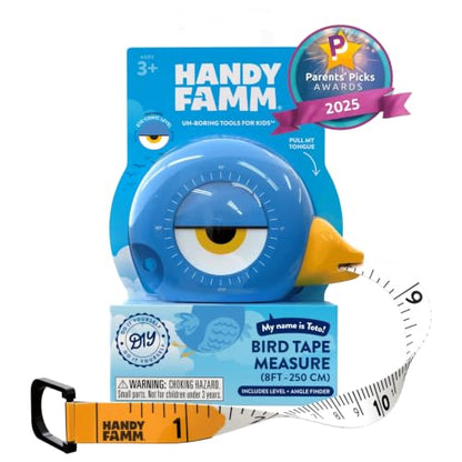 Handy Famm Kids Tape Measure, 8ft Retractable Measuring Tape, Blue Toto - color: Blue Tape Measure