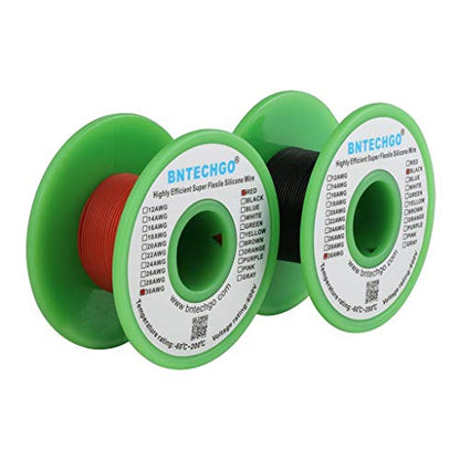 BNTECHGO 30 AWG Silicone Wire Red Black 100ft Stranded Tinned Copper Wire - size: 30 Gauge, 100ft per color