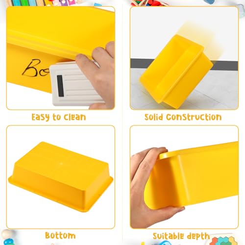 Hoteam 10 Pack Flat Bins Paper Trays,Yellow,13.78 X 9.84 X 3.15 Inch - color: Yellow, size: 13.78 x 9.84 x 3.15 Inch