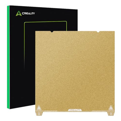 Creality Official K1 Max Build Plate PEI Sheet Golden, 315x310mm Textured Flexible Spring Surface Excellent Heat Resistance Heated for Ender 3 S1 Plus/K1 Max/Ender 3 V3 Plus(Without Magnetic Base) - color: PEI Frosted Gold-A, size: K1 Max/Ender 3 V3 Plus/