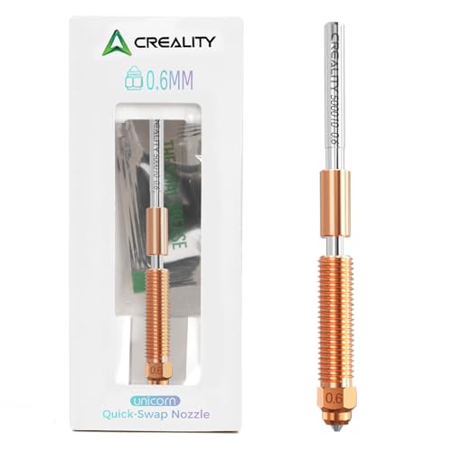 Creality Official K1C/K1 SE Nozzle, 0.6mm 1 PCS Quick-Swap 3D Printer K2 SE Nozzle, Copper Alloy and Hardened Steel with Titanium Alloy Heat Break for K1C, K1 SE, K2SE, Ender 3 V3, Ender 3 V3 Plus - style: 1PCS 0.6mm