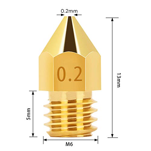 Luter 15PCS 0.2mm 3D Printer Nozzles Extruder Nozzles for MK8 + 5 PCS 0.15mm Stainless Steel Nozzle Cleaning Needles for Makerbot Creality CR-10