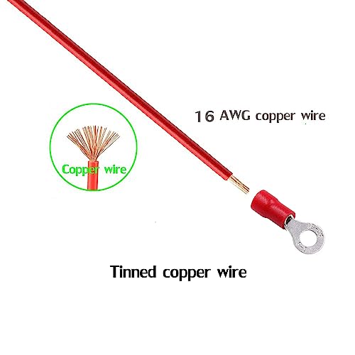 4.3mm Spade Crimp O-Type Female Terminal,20cm 16AWG,30packs - size: 4.3mm O-type Terminal