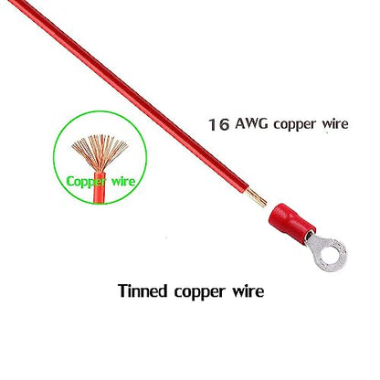 5.3mm Spade Crimp O-Type Terminal,20cm 16AWG 30packs - size: 5.3mm O-type Terminal