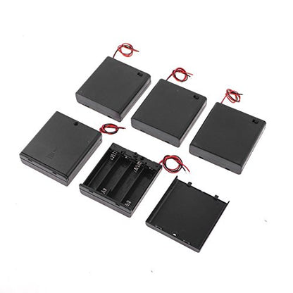 4 x 1.5V AA Battery Case Holder, Black, 2 Pack