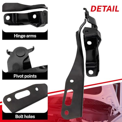 1 Pair Front Left And Right Hood Hinge Set for Honda Civic 2016-2021 HO1236143 HO1236144 60120TBAA00ZZ 60170TBAA00ZZ Driver and Passenger Side