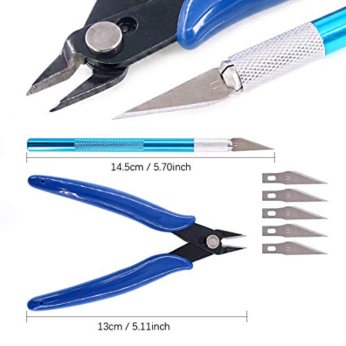 Keadic 24Pcs Modeler Basic Tools Craft Set Hobby Building Tools Kit with Model Tools Kit with a Plastic Case for Professional Model Building