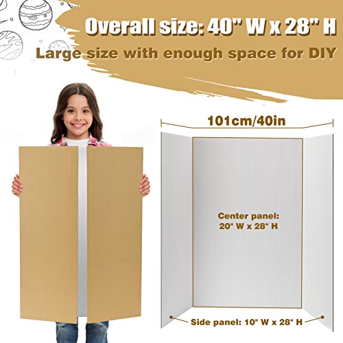 Cosweet 8 PCS 40" x 28" Large Trifold Poster Board for School Projects - size: L-40" x 28"
