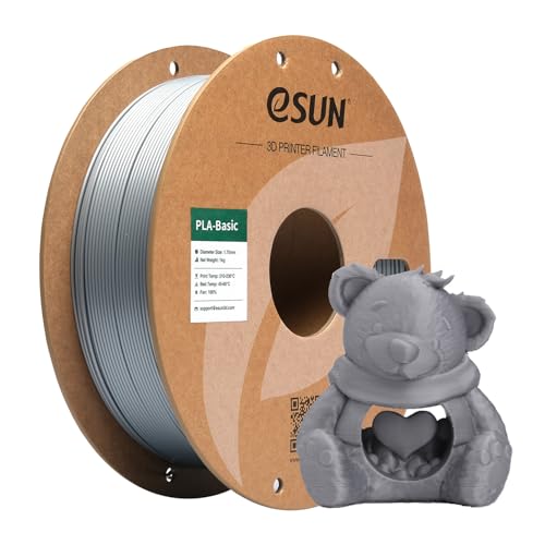 eSUN PLA Basic Filament 1.75mm, 1KG Spool (2.2 LBS),Silver - color: 1.silver, size: 1KG